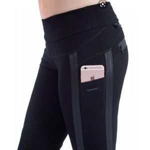 Blank Noir paneled Moto leggings